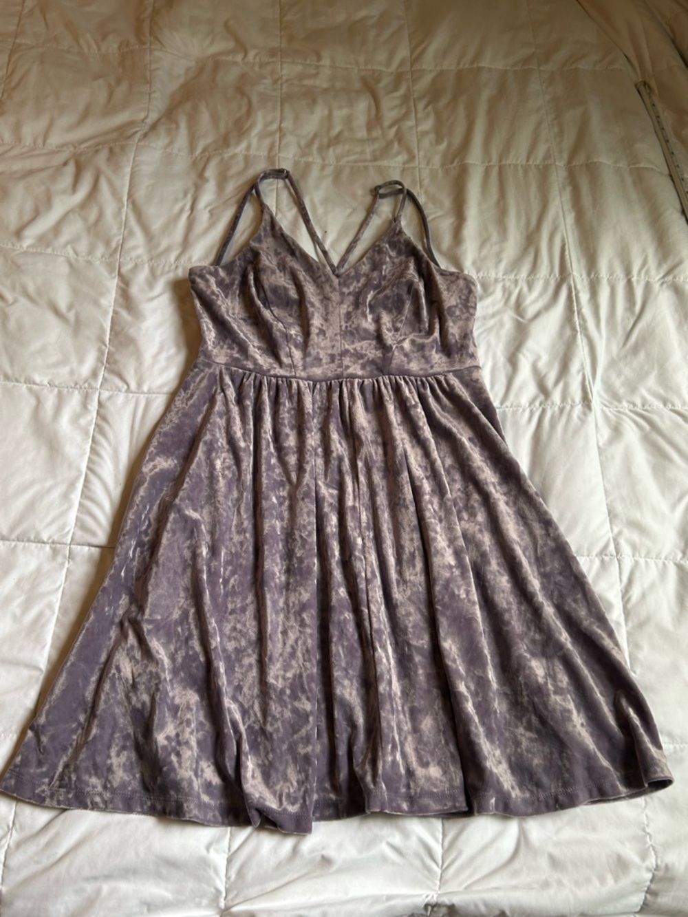 Velvet V-Neck Sleeveless Midi Dress in Taupe